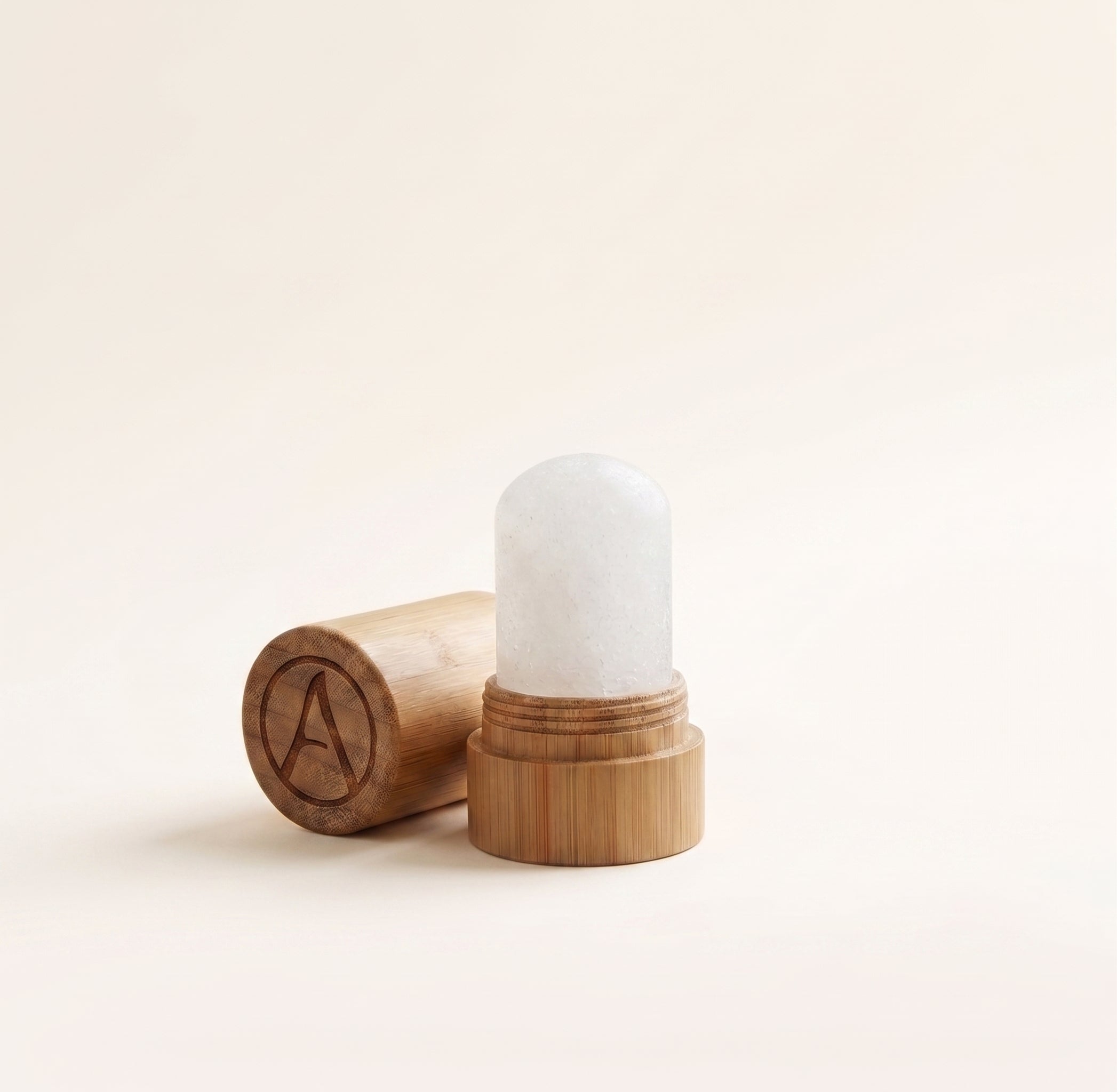 Pierre d'alun naturelle — étui bambou rechargeable